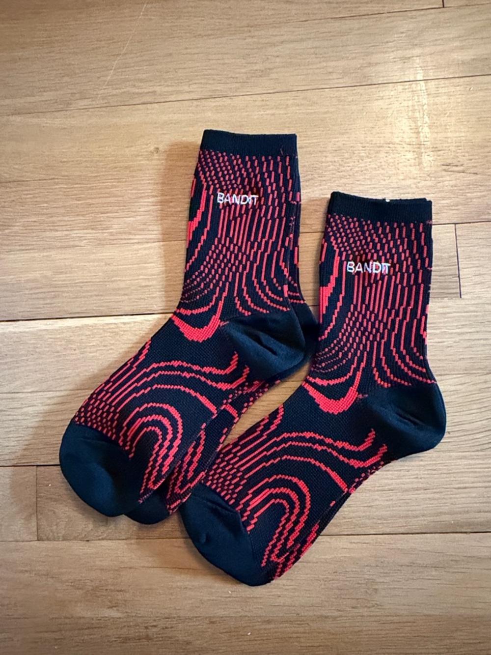 BANDIT Red & Black Athletic Crew Socks